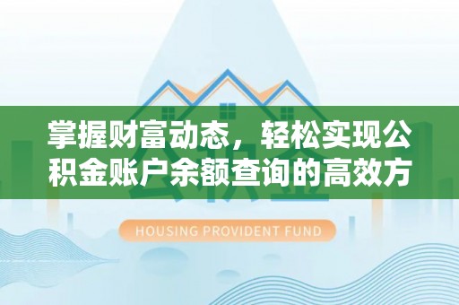 礼泉掌握财富动态，轻松实现公积金账户余额查询的高效方法
