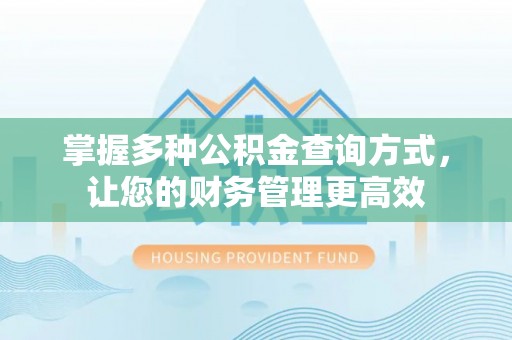 礼泉掌握多种公积金查询方式，让您的财务管理更高效
