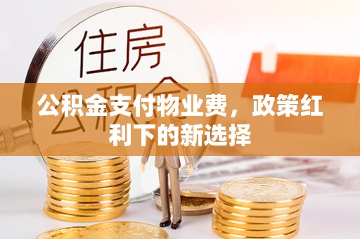 礼泉公积金支付物业费，政策红利下的新选择